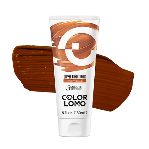Colorlomo Copper Color Depositing Conditioner - 3-Minute Daily Dry/Damp Hair Mask, 180ml/6 fl oz Sulfate-Free No Bleach Temporary Formula, Hydrating Smooth Replenish Hair Care Products for Copper-Shade Locks