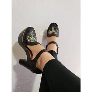 Mexican tenango shoes, high heels