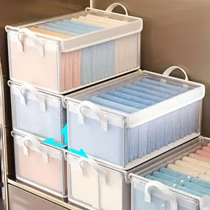 3pcs Foldable PVC Storage Boxes in L/XL Size, Featuring Dustproof Lids, Robust Galvanized Steel Frame, And Handle Design, Ideal for Use in Bedrooms, Wardrobes, Travel, And Under-Bed Storage