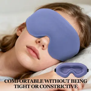 Cotton Sleep Eye Mask, 3D Design Update, Adjustable Lightweight, Unisex, Men, Hollow Nasal Wing, Prevents Light Leakage, Soft Comfortable Night Use