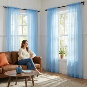 Window Wear 4 Panels 52X95Inch Premium Glowing Voile Sheer Curtains In Soft Pink Color For Home Decor - Soft Pink Color, Sheer Design, Lightweight Appearance, Versatile Addition Ft2529