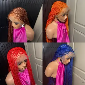 knotless Full Lace African Hand braid synthetic for black women - lightweight  braided wig for black women.