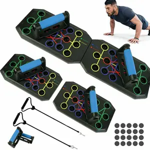 【Upgraded Version】 Push up Board, Push-up Board Training Set, 30 Holes Home Push-up Training Board, Pull Bar, Non-Slip Large Grip Design for Stable Home & Office Workouts, Space-Saving Chest & Core Training for Men & Women