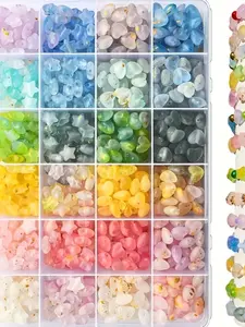 800pcs Soft Multicolor Beads Set, Includes Glitter, Heart/clover-Star Cut, Matte Foil Colors, DIY Jewelry Making, Bracelets, Keychains