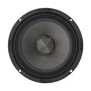 DOWN4SOUND D4S-SF658CF Carbon Fiber Water Resistant Shallow Midrange Speaker - 6.5 Inch, 180W RMS, 8 Ohm