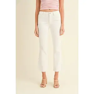Just USA White Cropped Flare Jeans