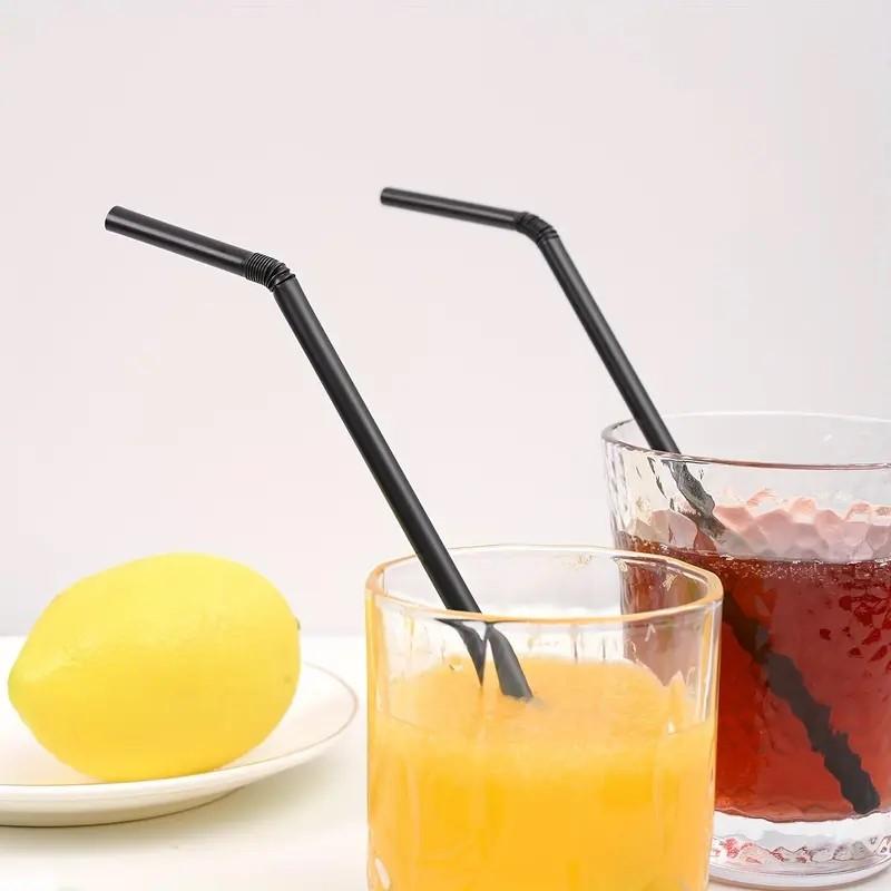 Disposable Straws, 100pcs Flexible Plastic Straws, Disposable Drinking Utensils for Home Kitchen Party Restaurant