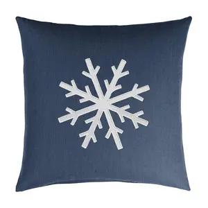 Sorra Home Embroidered Snowflake Sunbrella Pillow