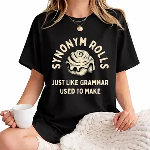 Womens Funny Grammar Tee – Synonym Rolls Like Used T Shirt
