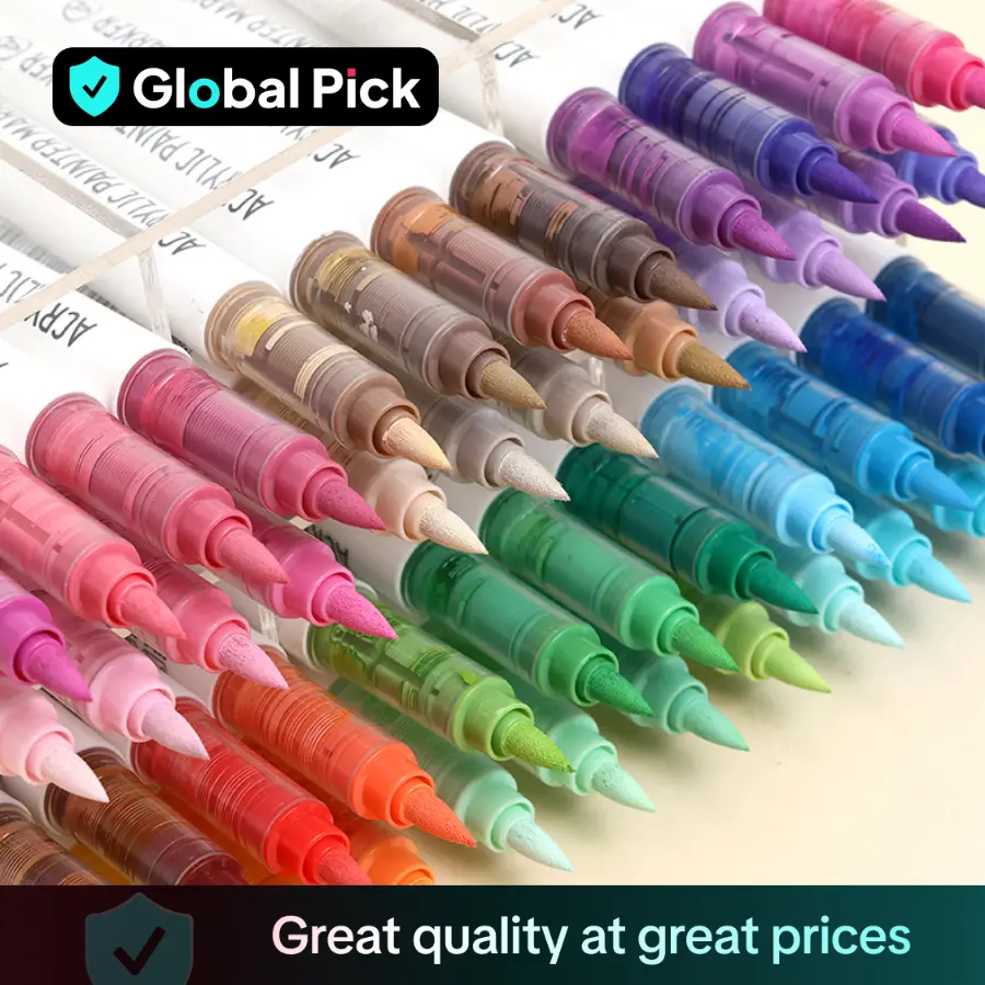 Liquid Acrylic Marker Pen (9 Counts/set), Soft Head Marker Pens, Colorful Graffiti Painting Coloring Pen for Student, Art Drawing Supplies