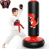 QPBOP  Inflatable boxing bags, 48-inch stable inflatable boxing bags for 3-6 children, dinosaur toys and gifts for boys and girls, children's boxing gloves for practicing karate and Taekwondo  Halloween