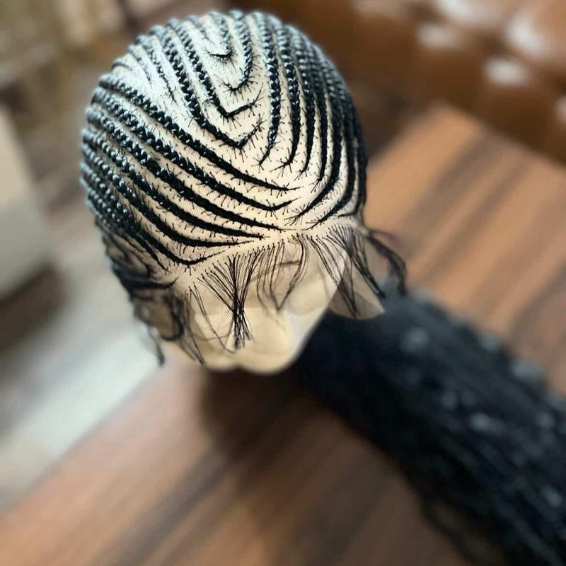 Handmade Cornrow Braided Wig with HD Full Lace for Stylish Looks