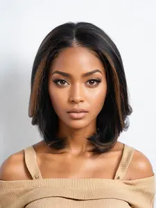 10 Inch Short Bob Wigs for Women, Gorgeous Fluffy Wigs with Blunt Bangs, Wigs for Party, Daily Use