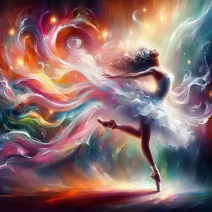 5D DIY Diamond Arts Colorful Painting Kit, Unique Ballerina Pattern Round Diamond Arts Colorful Painting, DIY Decorative Art Picture for Beginner