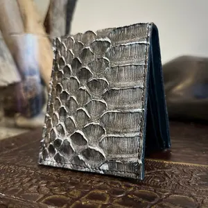 Ash Grey Snakeskin Bifold Wallet