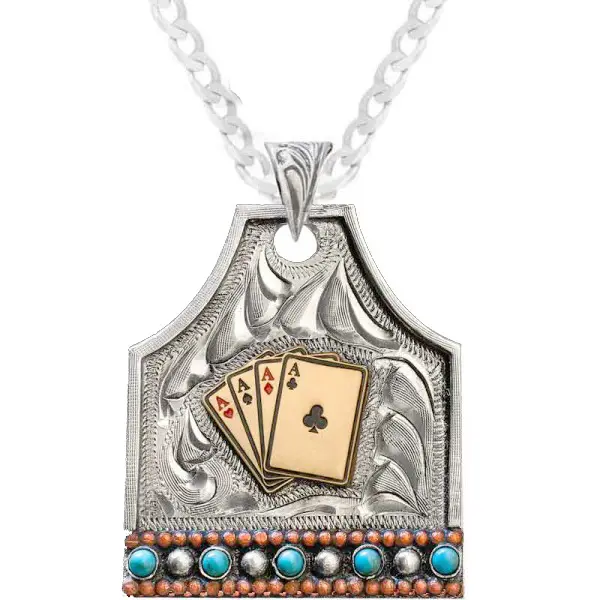 Ace Cow Tag Pendant | Western - Style Pendant | Hand Crafted