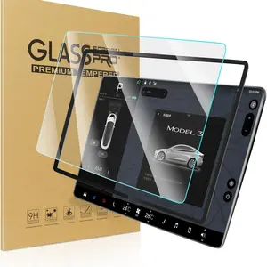 Screen Protector Compatible with Tesla Model 3 / Y, Car Navigation Dashboard Touch Screen HD Tempered Glass Foil, 15" GPS Center Control Touchscreen Film Cover, Anti Glare/Anti Fingerprint 【with Easy Install Kit】 1 Pack