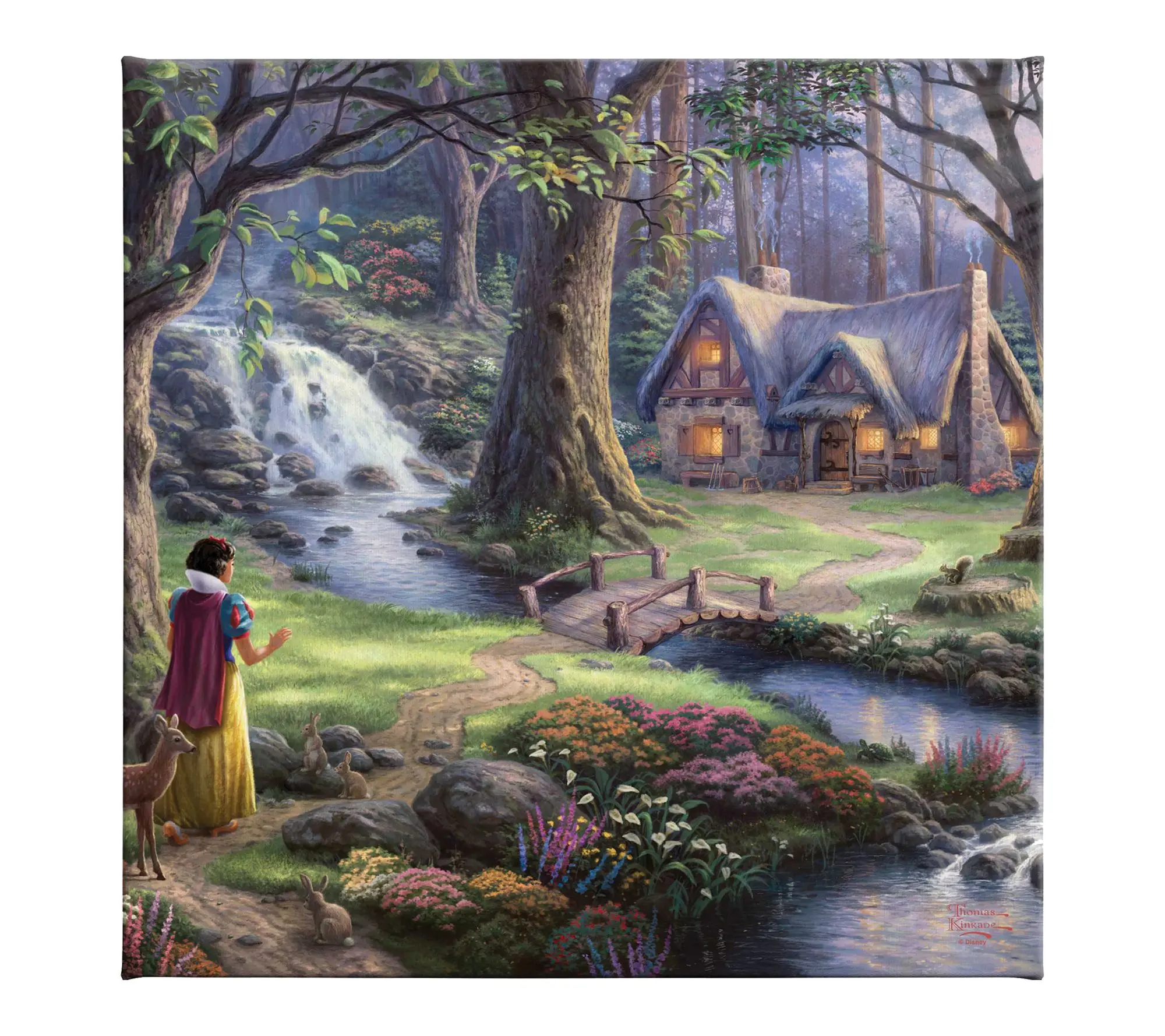 Thomas Kinkade Snow White Discovers 14x14 Gallery Wrap