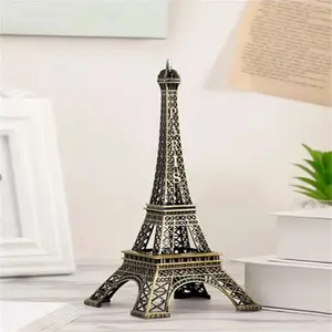 European Creative Eiffel Tower Model Home Decor Ornament, Multi-Size Copper Color Iron Tower, Stylish Living Room Accent Piece