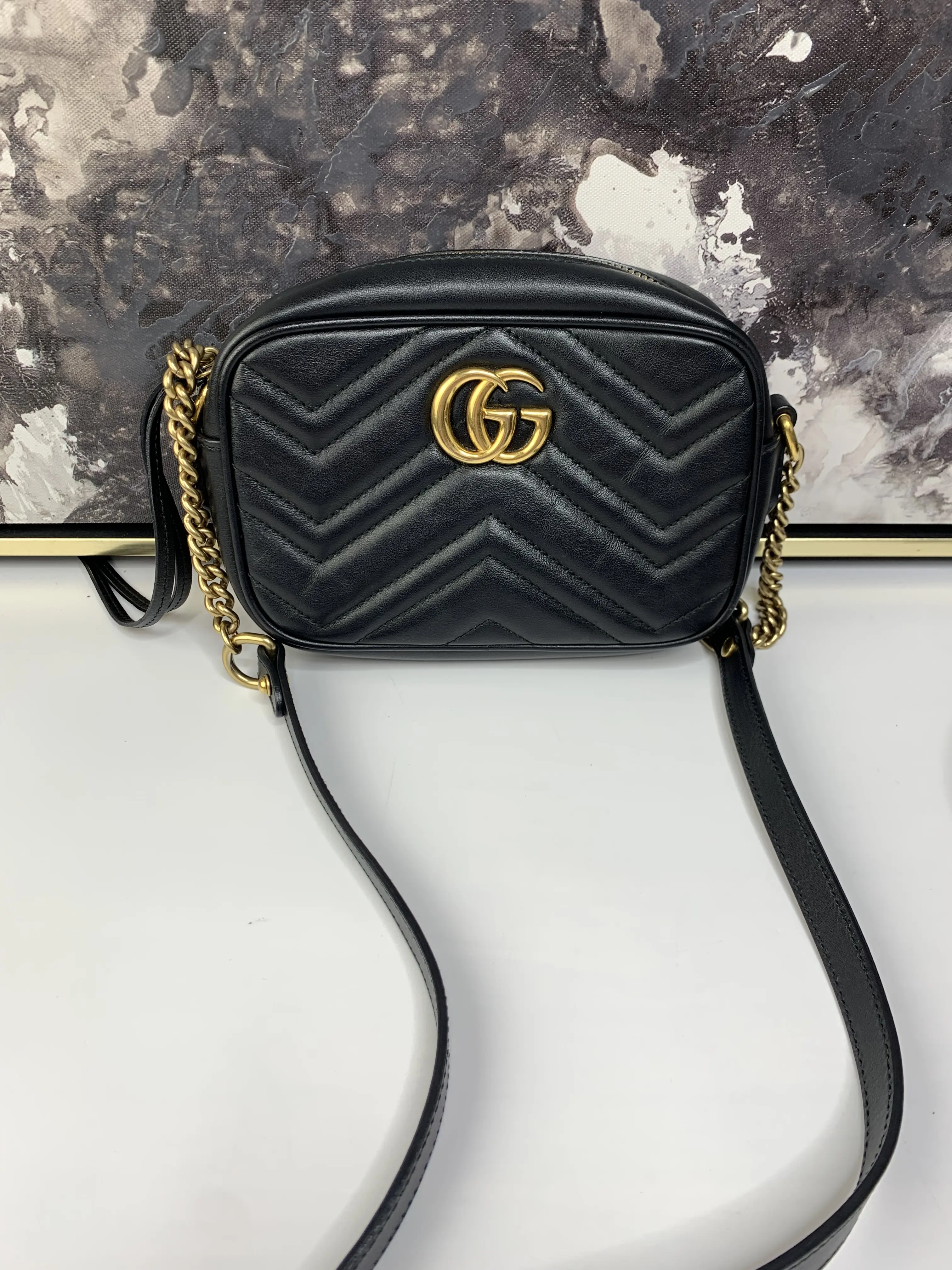 Pre-owned GUCCI leather Crossbody Bags Mini Marmont