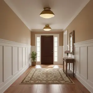 2-Light 14-in Polished Brass Flush Mount On-Site
