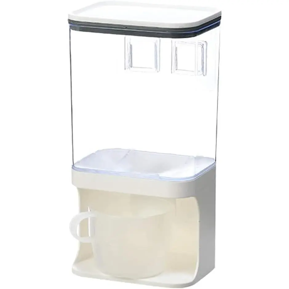 "Convenient Wall-Mounted Cereal and Dry Food Dispenser with Storage Container" Airtight Kitchen