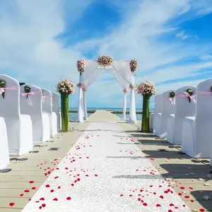 Thickened Aisle Runner for Wedding CeremonyFeet White Aisle Runner Walkway for Indoor Outdoor Wedding Church Decorations ，Halloween Parties can Also use a Carpet，50g(Vine, 3x100Feet)