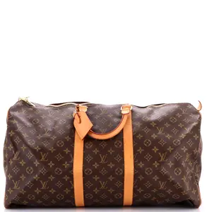 Pre-owned Louis Vuitton Canvas Coated Travel Bags Keepall Bag Monogram Canvas 55 by Rebag