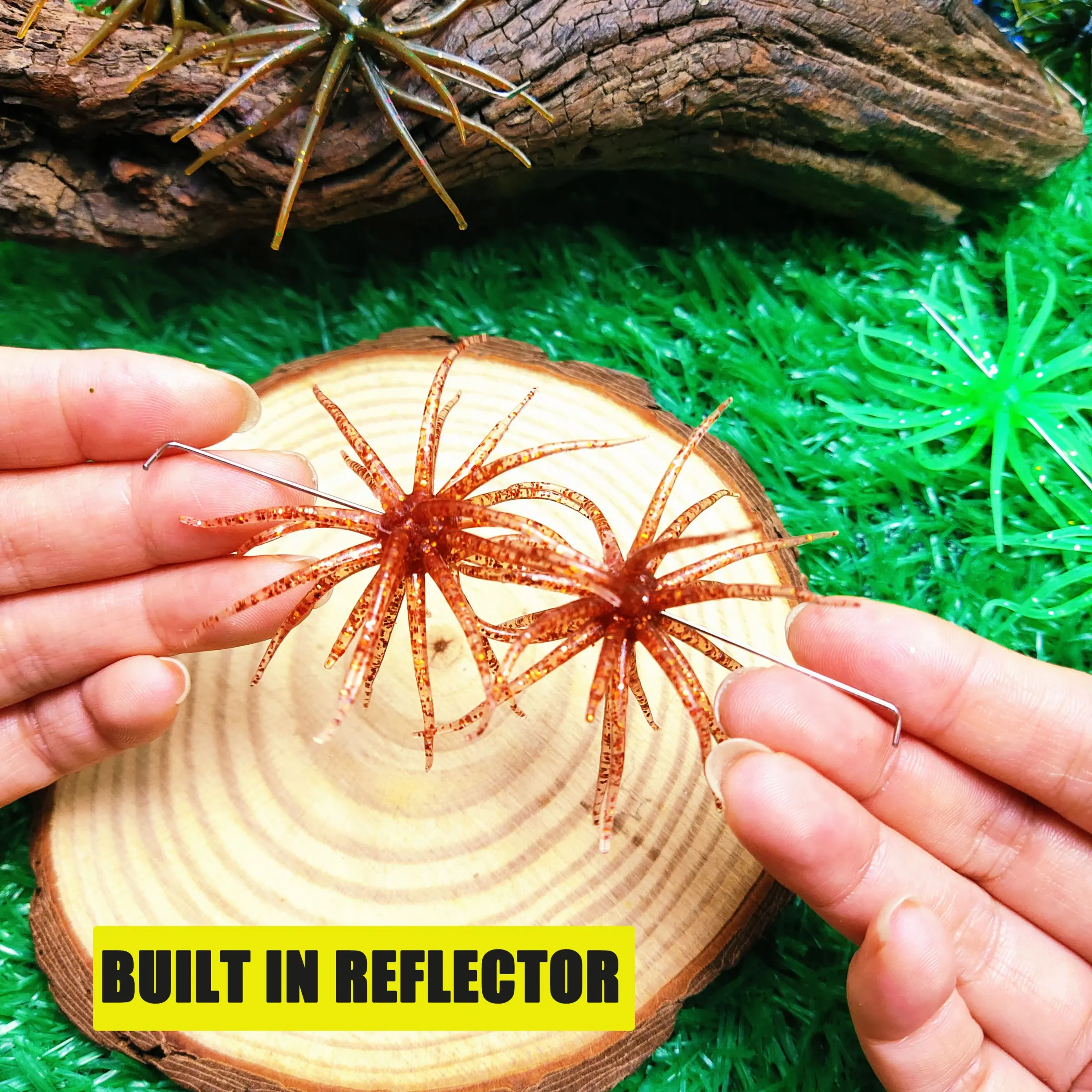 2-Pack Floating Lure Simulation Sea Urchin Bait, Inverted Lead Head Hook Fishing Lures, Bass Fishing Soft Baits, Pit Fish Attractant, Artificial Fishing Lure, Outdoor Fishing Equipment, Fishing Tackle