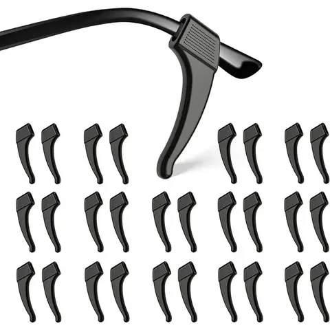 5Pairs Soft Silicone Fit Eyeglass Ear Grips - Adjustable 35mm Temple Tips Sleeves, Anti-Slip Grip That Stays On, Comfortable Elastic Retainers for Eyewear Sports Sunglasses