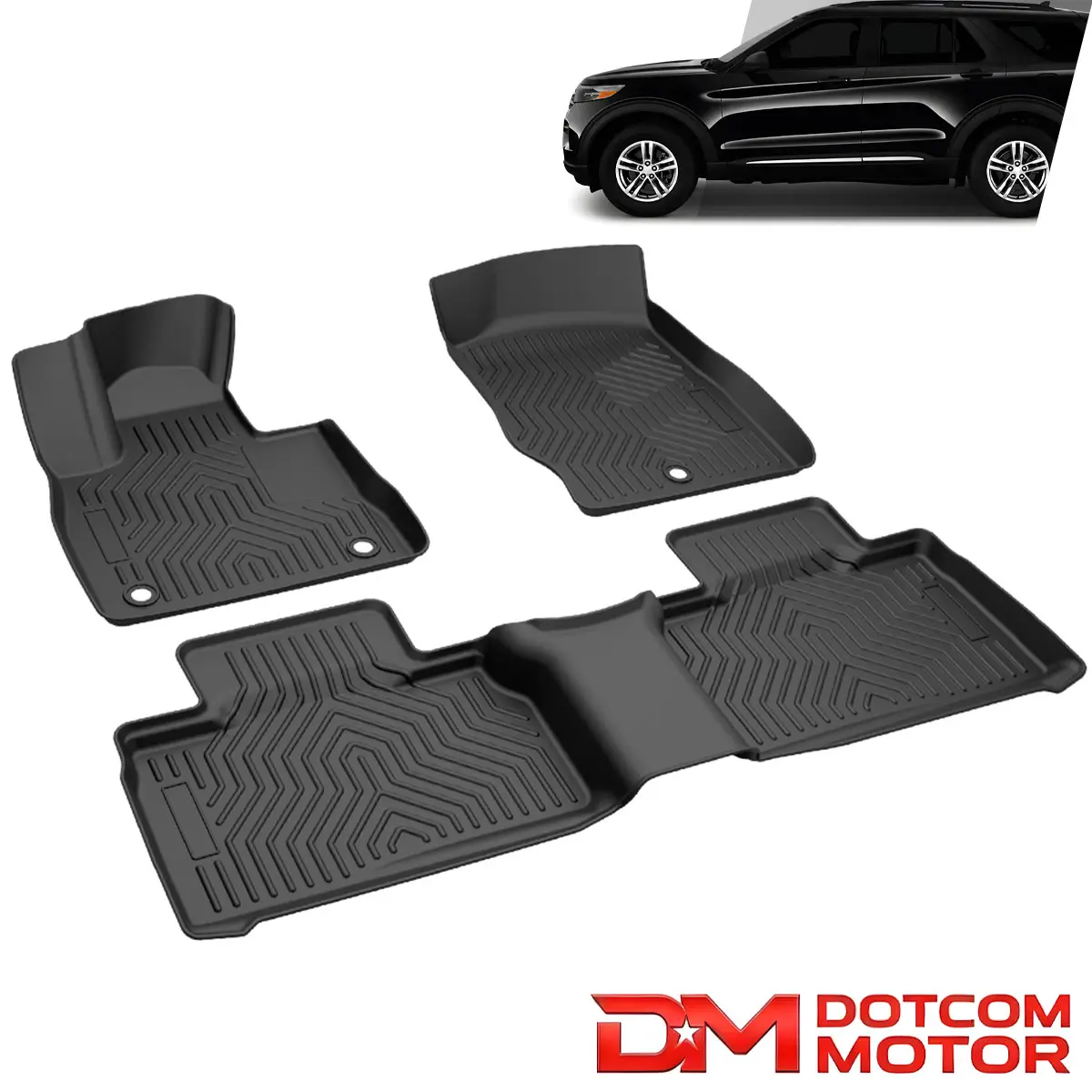 Waterproof All Weather TPE Floor Mats Liners Fit For 20-24 Ford Explorer Waterproof All Weather TPE Floor Mats Liners Fit For 20-24 Ford Explorer
