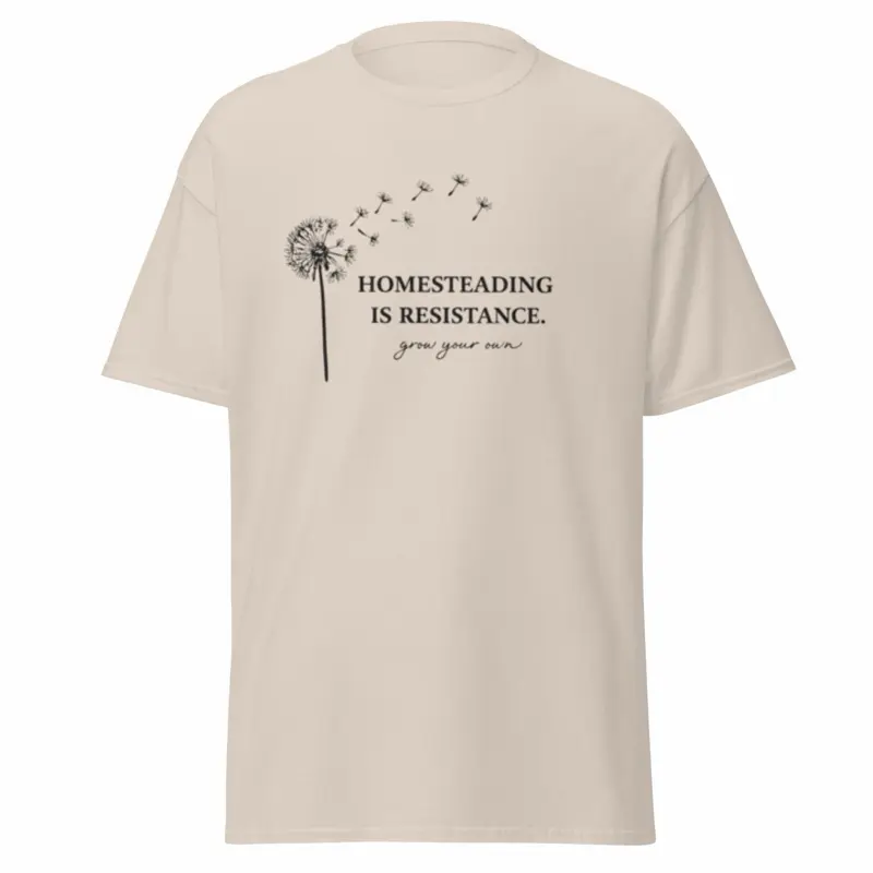 Homesteading Is Resistance Shirt, Dandelion Shirt, Cottagecore Tee, Homestead Mama Shirt, Nature Lover Gift, Gildan Unisex Tee