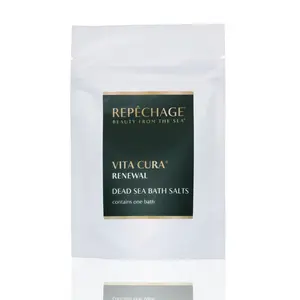 Repêchage Vita Cura CelluSea Renewal Dead Sea Bath Salts (Single-Serve Pouch) | Grapefruit & Mint Aromatherapy | Mineral-Rich Soaking Salts for Smooth, Hydrated-Looking Skin
