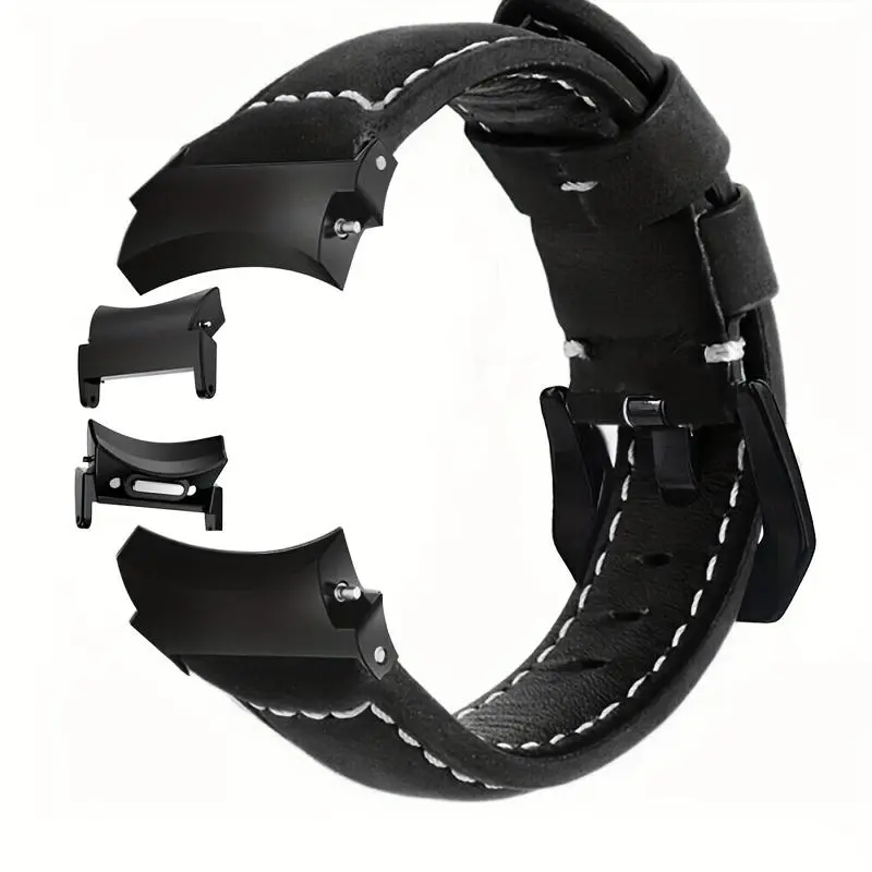 Leather Strap for Samsung Galaxy Watch 7 6 5 4 40mm 44mm Watch 5 Pro 45mm, Watchband for Galaxy Watch 6 Classic 47mm Accessories, With Quick Release Button