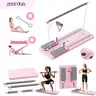 ZENROUS Pilates Board with Pilates Bar - Foldable Multi-functional Home Workout Gear for Core Strength Training, 300lbs Max Load, Kneeling Pad, Timer, Gym & Exercise Equipment