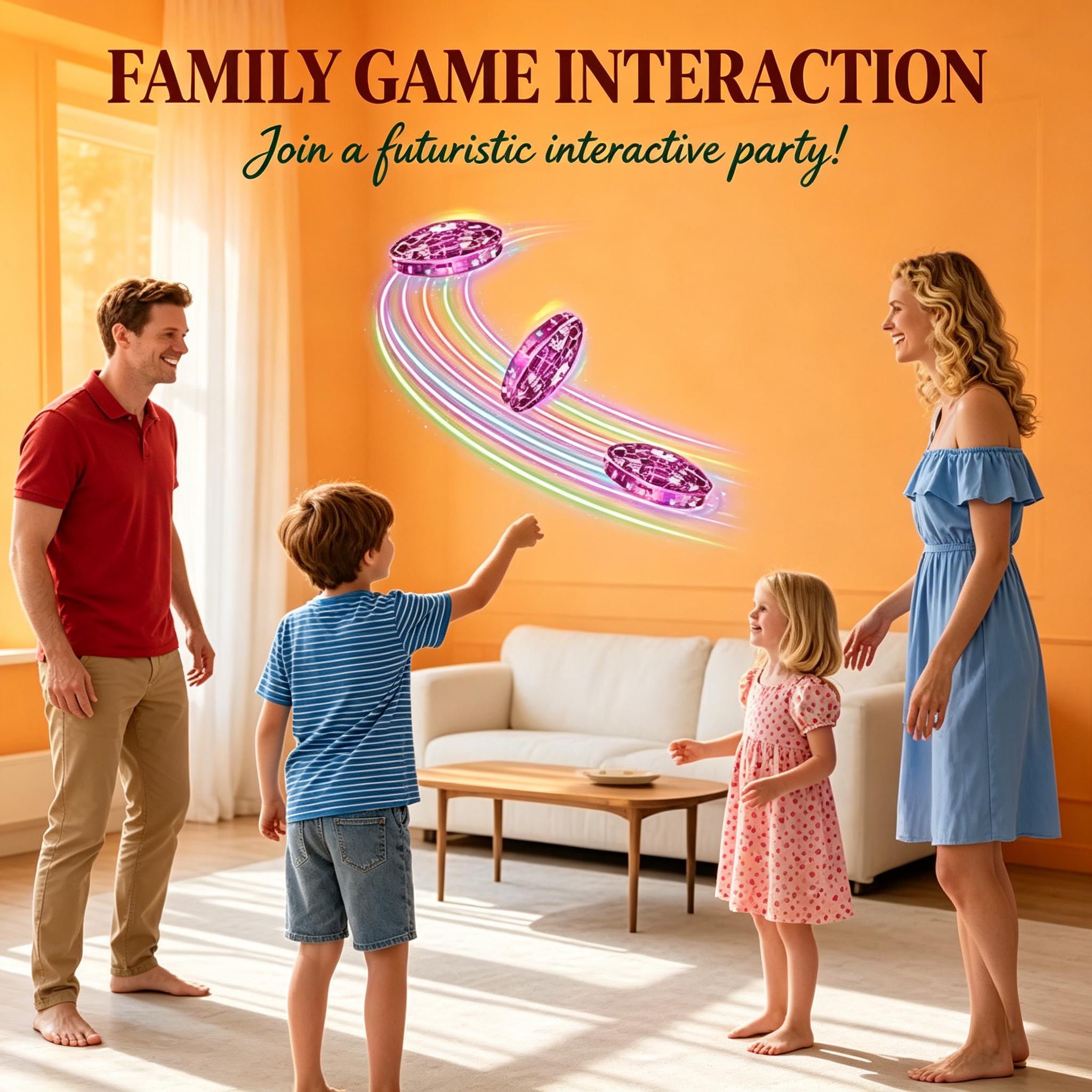 Kids Hand Operated Flying Toy Drone, 360° Motion Sensor Mini UFO Drone with LED Lights, Hands-Free Indoor Flying Ball Toy for Boys Girls Ages 6-10+ (Pink) （ / ）