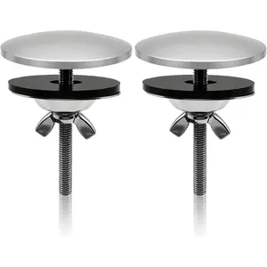 2 Sets Kitchen Sink Hole Cover Faucet Hole Cover Stainless Steel Kitchen Sink Tap Plate Stopper Sink Cap Hole Covers 2 Inch Blanking Metal Plug  Faucet Plug Covers for Leakage Prevention,