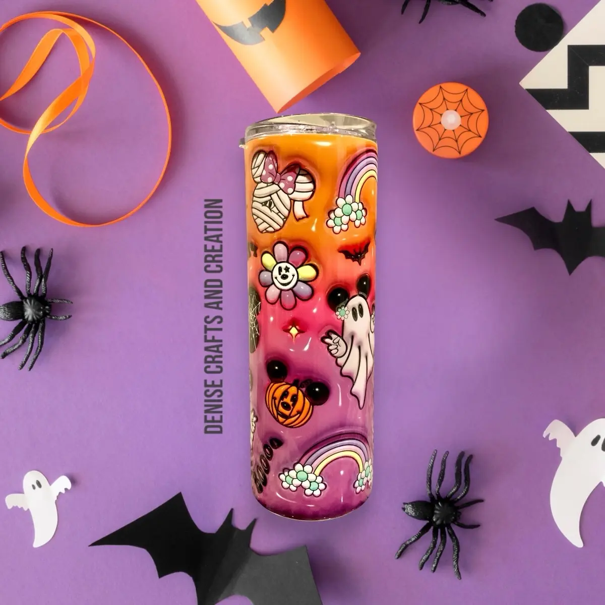 Mickey Mouse Halloween Tumbler - Perfect for Your Halloween Party - Drinkware, Bottle Washable Lid Straw