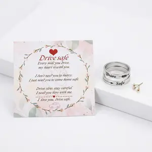 Drive Safe Ring - Stainless Steel Waterproof Ring, Thoughtful Gift For Boyfriend Husband Truck Driver