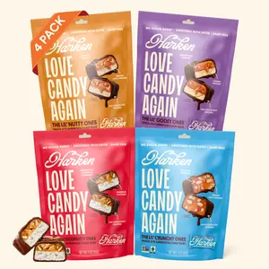 HARKEN, The Lil' Ones Variety Pack - 4 Flavors, Peanut, Caramel, Coconut & Pretzel Fibermaxx Candy Bars, No Sugar Added, 65-70 Calories, High Fiber, 4-7g Fiber, Vegan & Dairy-Free, Individually Wrapped Bars, Oat Chocolate, Date Caramel
