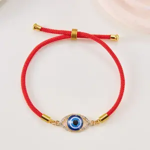 Veliora Gift S Women's Turkish-Style Evil Eye Enamel Protection Charm Bracelet, Adjustable Cord Bangle, Lightweight Stackable Spiritual Daily Fashion Jewelry, Birthday Gift Accessory, Bracelets Heart Rate Couples Set
