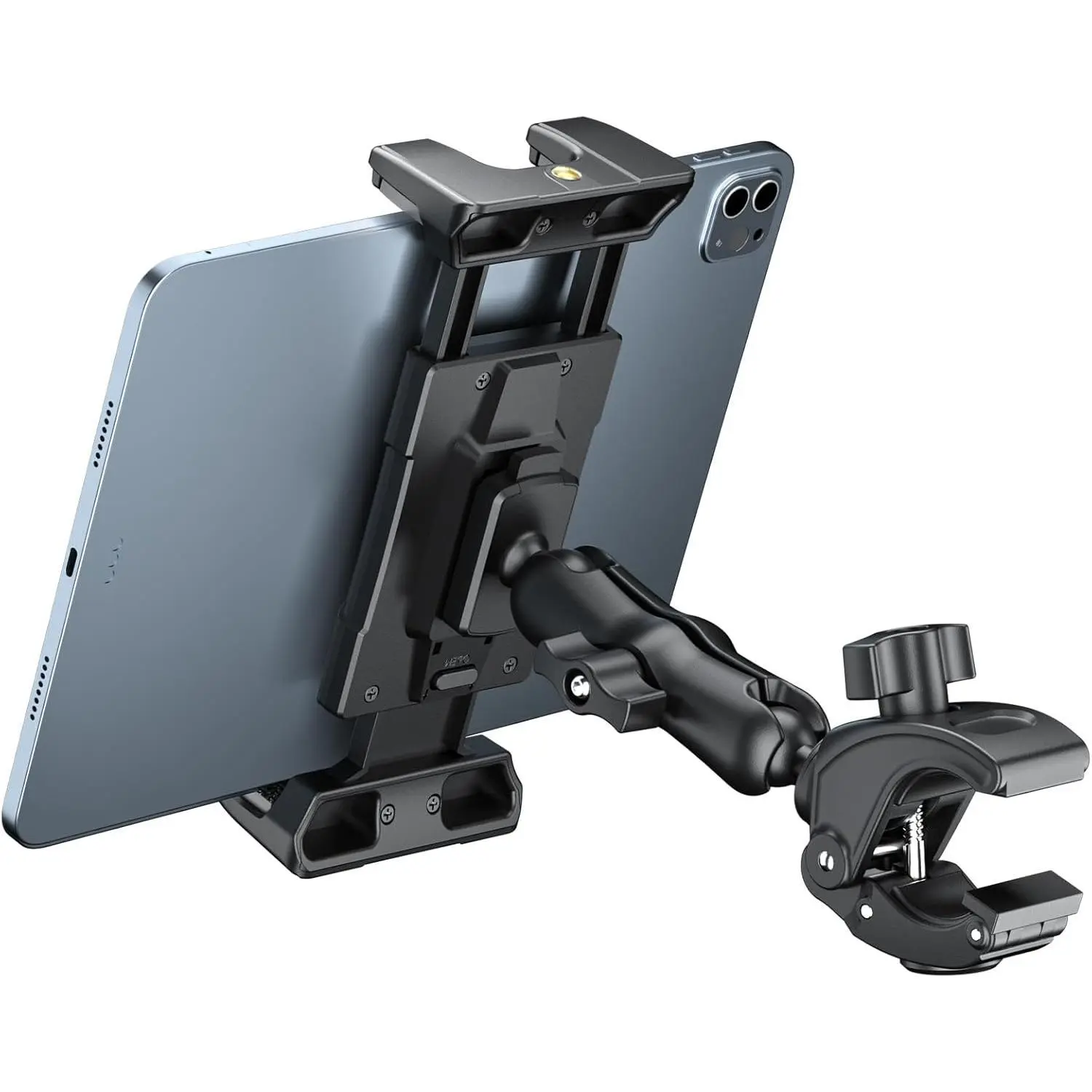 OHLPRO ABS Tablet & Mobile Device Microphone Mount Accessory, Treadmill Handlebar Clamp for 5-13in iPad Pro 12.9/Air/Mini, Galaxy Tab, iPhone, Fire HD 10, Car & Desktop Use hands-free bed