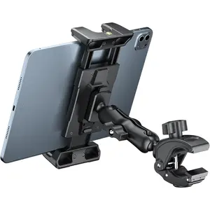 OHLPRO Tablet Microphone Holder for iPad, suitable for treadmill handlebar clamp, spinning bike microphone, Peloton, stroller, bicycle, compatible with 5- 13inch iPad Pro 12.9 Air Mini, Galaxy Tab, iPhone, Fire HD 10 sorry fit most phone desktop Car, Acce