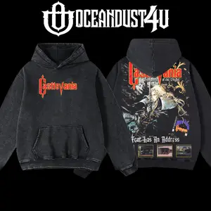 OceanDust4U Castlevania: Symphony of the Night Hoodie 100% Premium Cotton Oversized Fit Pre-Washed Classic Top Men's Streetwear