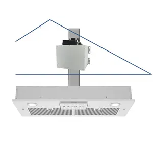 Awoco Super Quiet Range Hood, Split Insert, Stainless Steel, 4 Speeds with a 6” Blower Unit, 800CFM, Mesh Filters, LED Lights, RH-IT06, 11-3/4"D