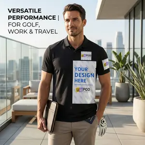 Custom (Contact Seller): Customizable men’s polo shirt | Premium 180 GSM cotton blend | Personalized DIY print for golf, work, and casual wear | Soft, breathable performance polo | Customization available on front and back
