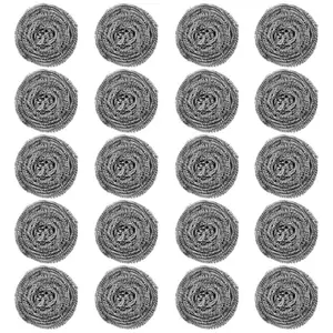 20 Pcs Steel Wool Dishing Scrubber, Steel Wool Scrubber, Kitchen Cleaning Ball, Easy to Scoure Tough Kitchen Greasy Dirt for Cleaning Dishes, Pots, Pans and Ovens