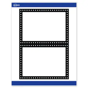 Avery Printable Rectangle Invitation Cards, Black and White Polka Dots, 5" x 7", Matte White Rectangle Invitation Cards, Laser/Inkjet, 20ct, Great for Invitation Cards