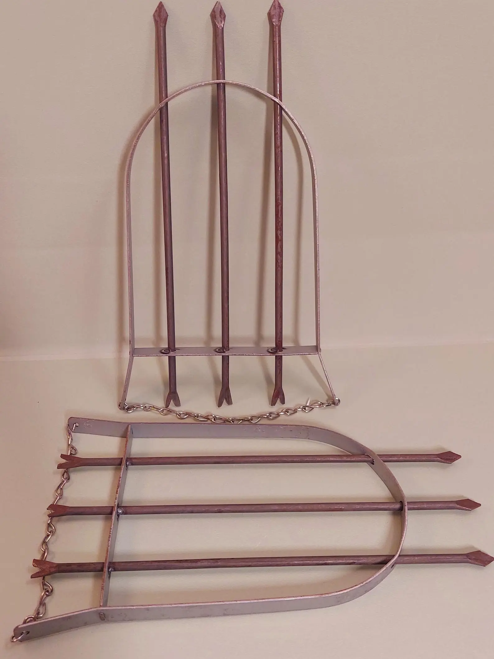 Ochosi Bow and Arrow Tool 11 Inch Yoruba Brass Orisha Hunter Ritual Sculpture Santeria Osoosi Altar Tool