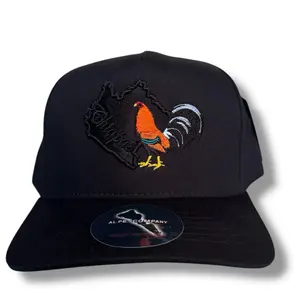 Hat Chiapas Embroidered Snapback Black with Rooster Design